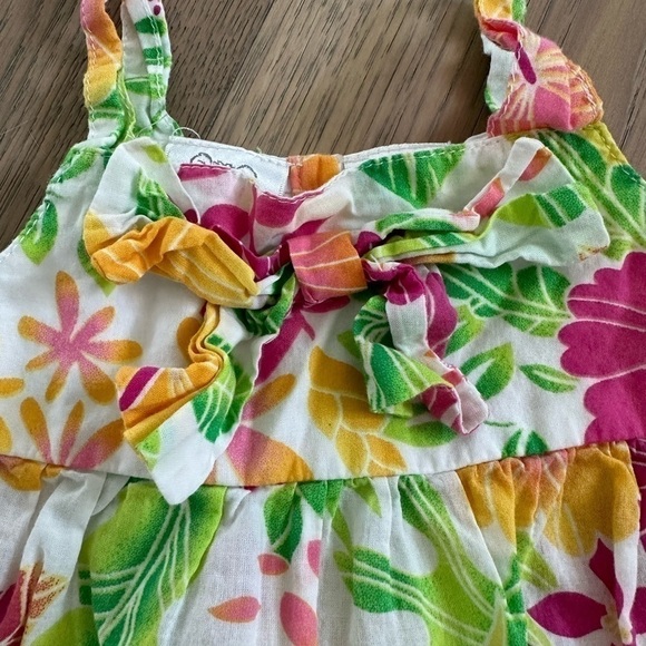 Koala Kids Girls Colorful Hawaiian Flower Spaghetti Strap Tank Top Size 12M - Picture 4 of 8